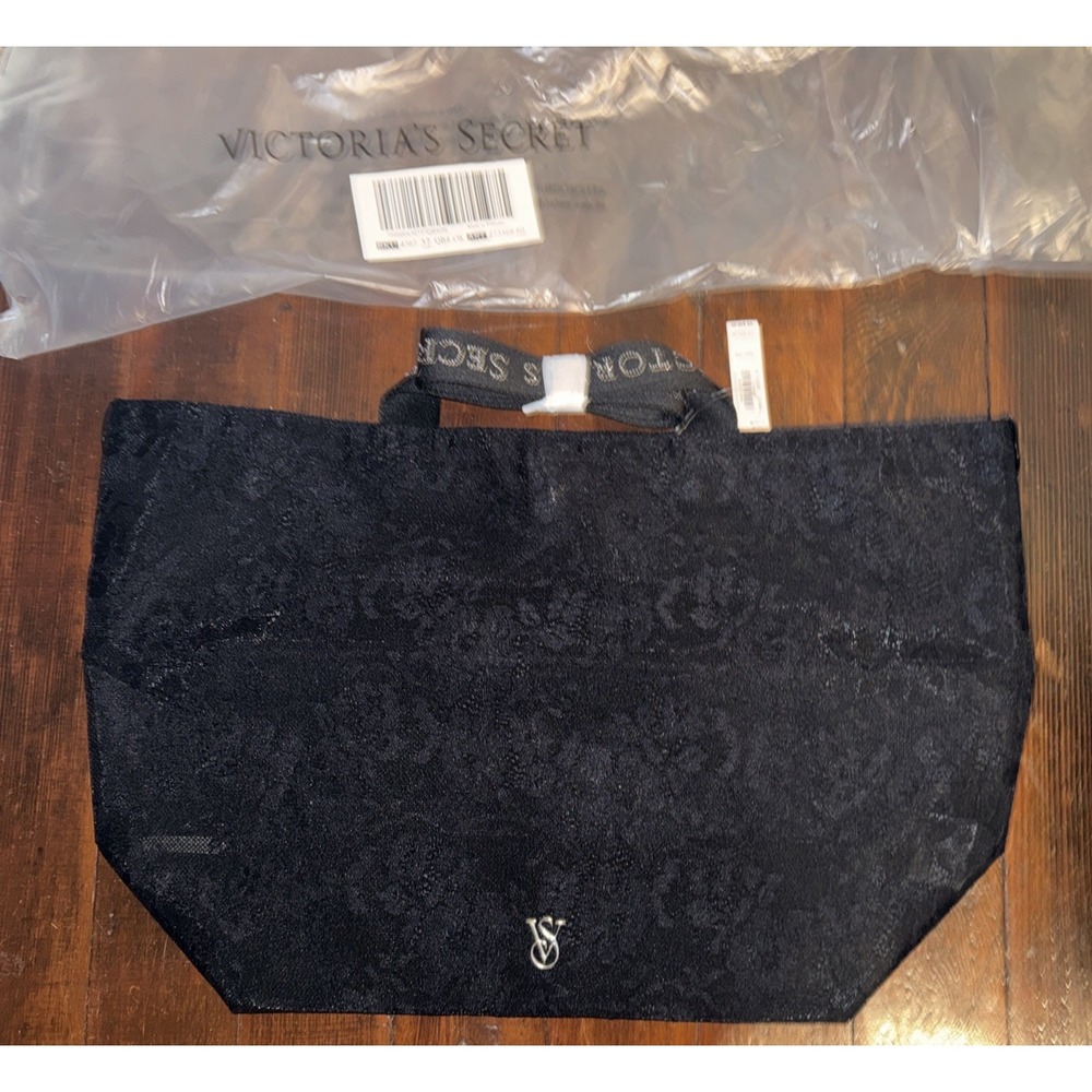 Victoria's Secret Large Black Tote Bag Weekend Edition